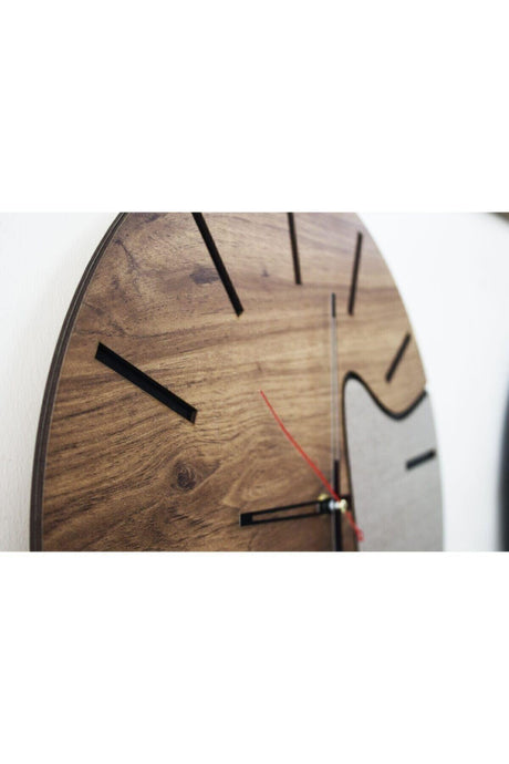 Walnut Gray Black Decorative Wall Clock - Swordslife