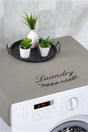 Washing Machine Cover Embroidered Liquid Proof Fabric Green Color - Swordslife