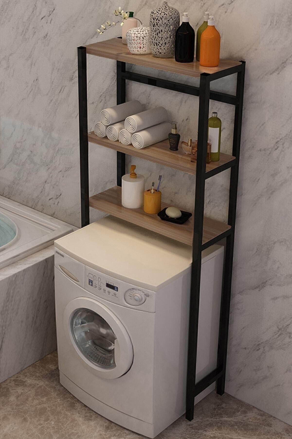 Washing Machine Top Organizer Shelf Bathroom Cabinet Shelf Machine Top Walnut 3 Shelves Bathroom Organizer - Swordslife