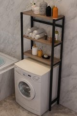 Washing Machine Top Organizer Shelf Bathroom Cabinet Shelf Machine Top Walnut 3 Shelves Bathroom Organizer - Swordslife