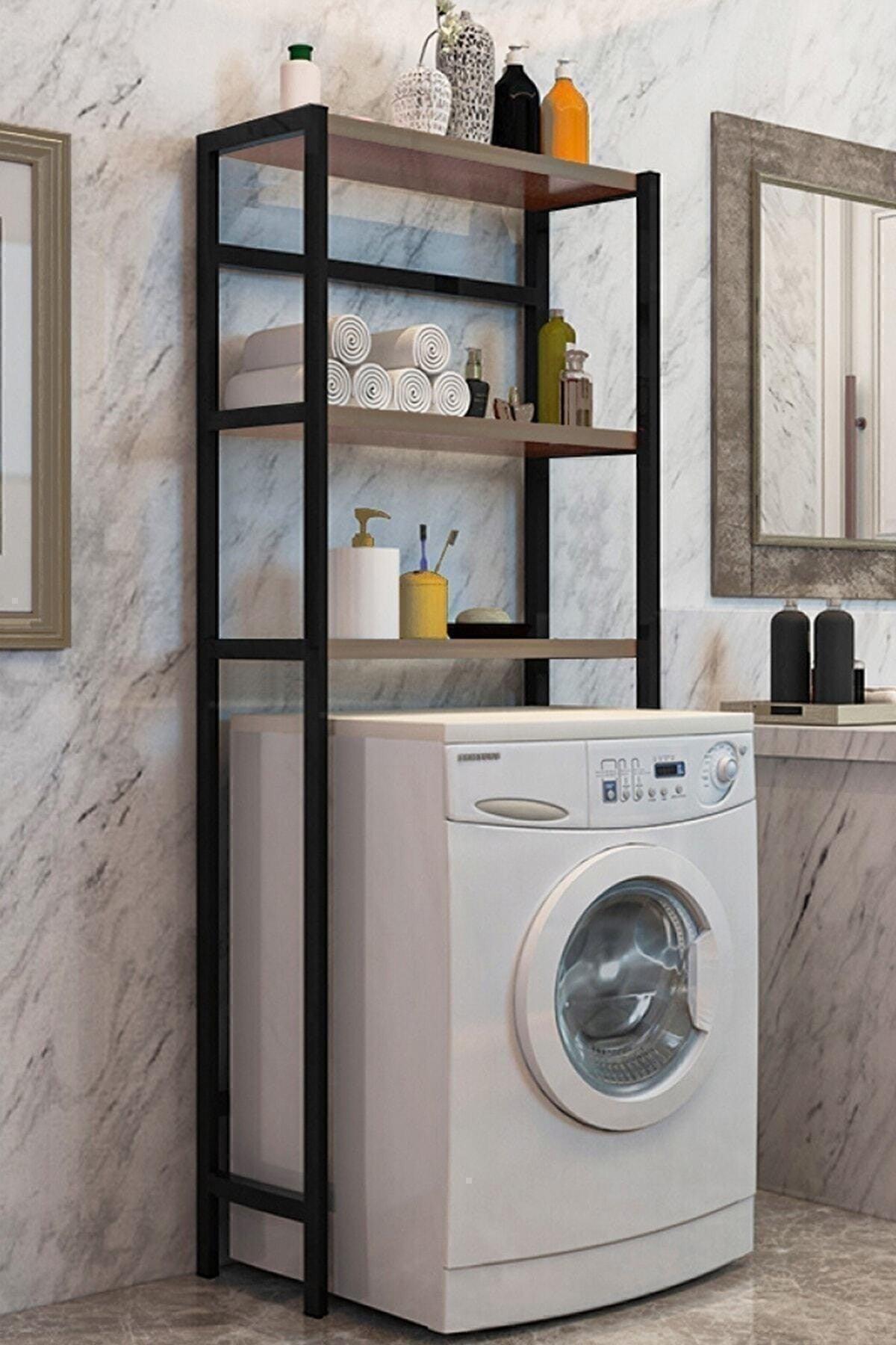 Washing Machine Top Organizer Shelf Bathroom Cabinet Shelf Machine Top Walnut 3 Shelves Bathroom Organizer - Swordslife
