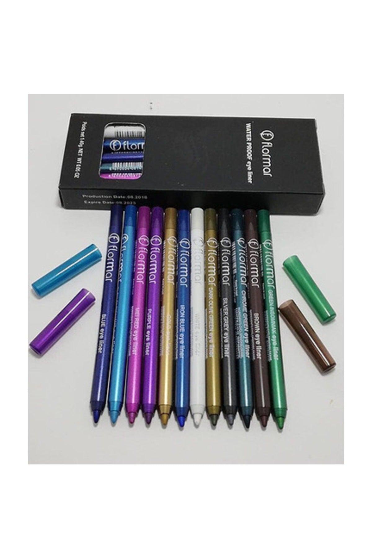 Water Proof 12 Color Eye Liner Set