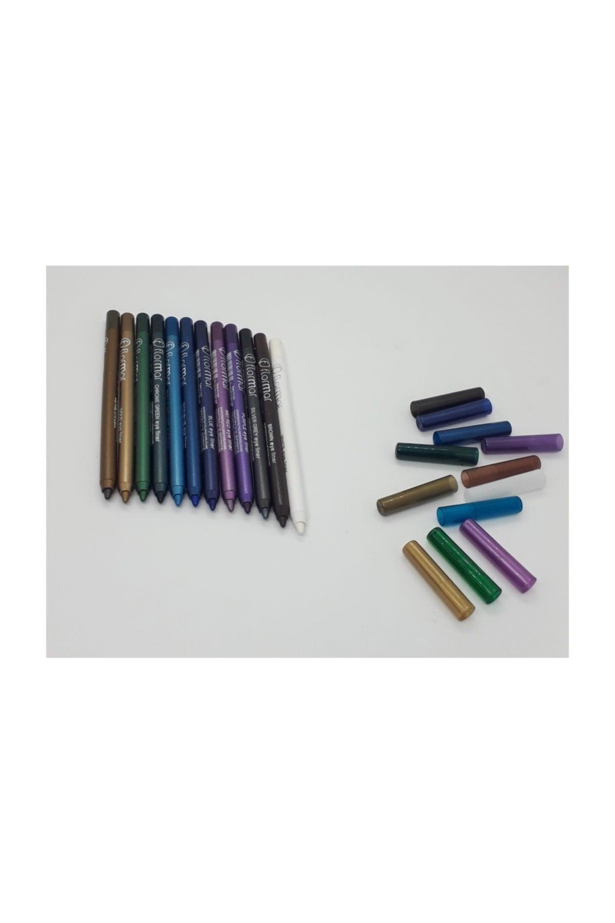 Water Proof 12 Color Eye Liner Set