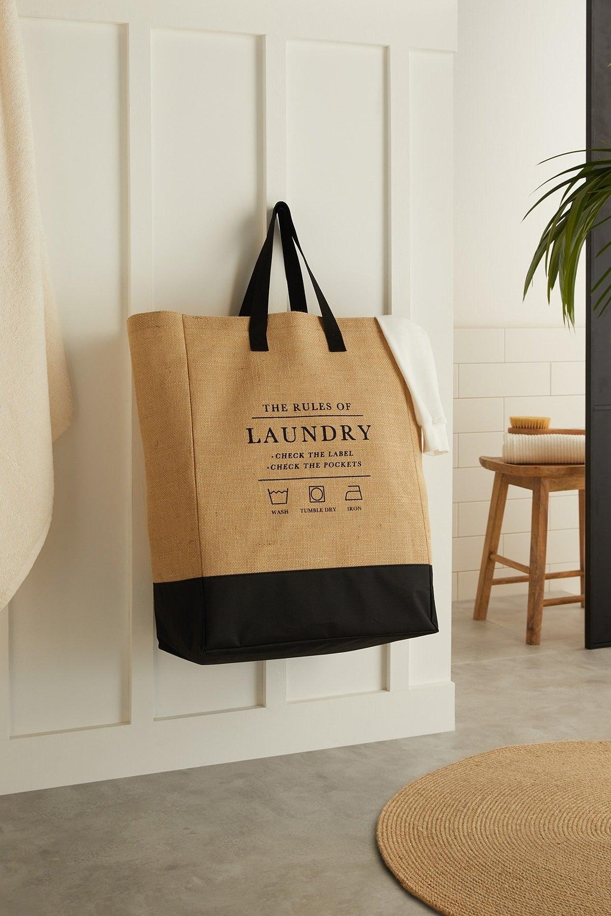 Jute Laundry Bag With Waterproof Base // 40x25x55 - Swordslife