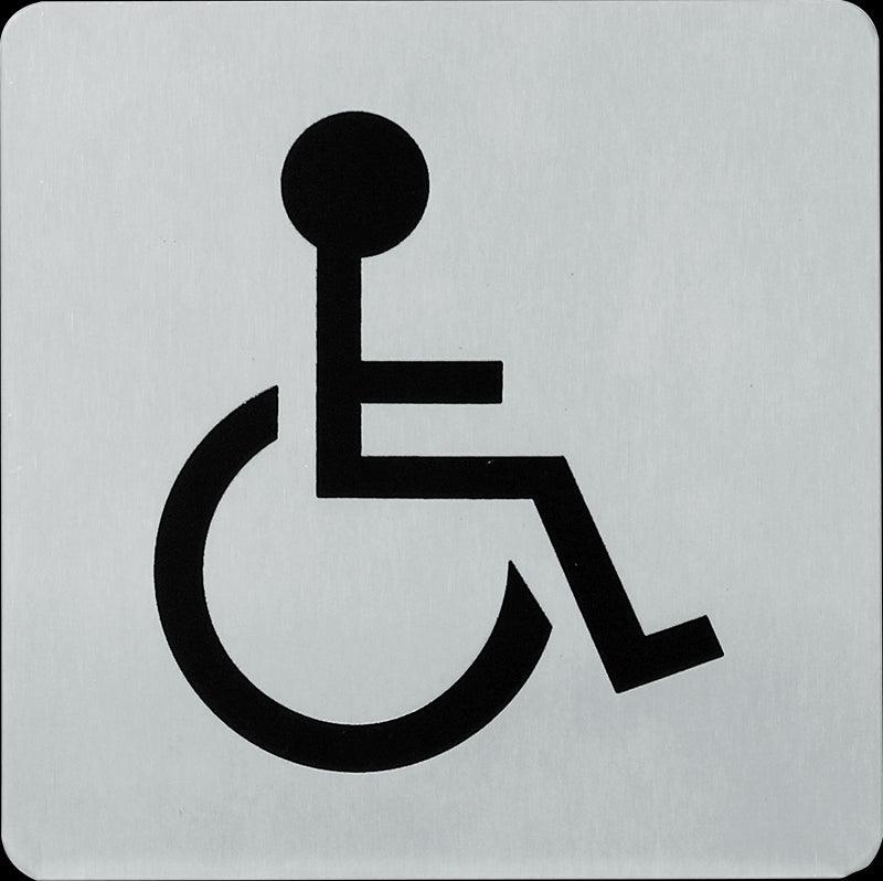 WC - stainless steel disabled toilet / 100x100x1 / stainless steel signs - Swordslife