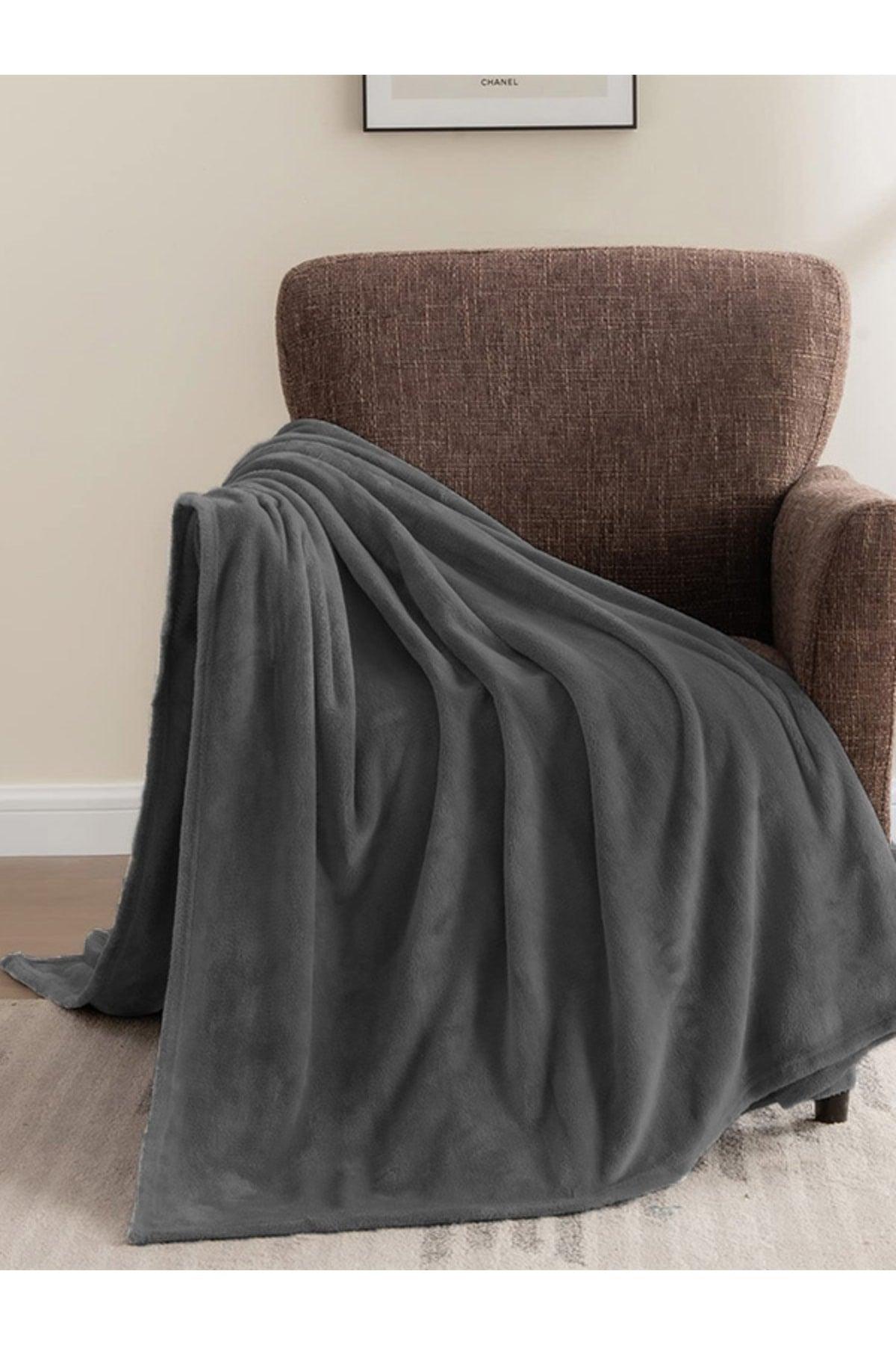 Wellsoft Blanket, Anthracite TV Blanket, Plush, Fleece Blanket, Double 220*230 - Swordslife