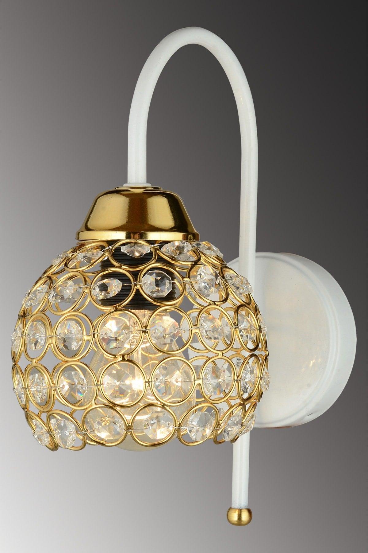 White Cane Crystal Downward Modern Wall Sconce - Swordslife