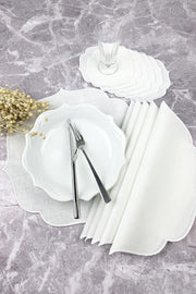 White Color Embroidered 12 Piece Set American