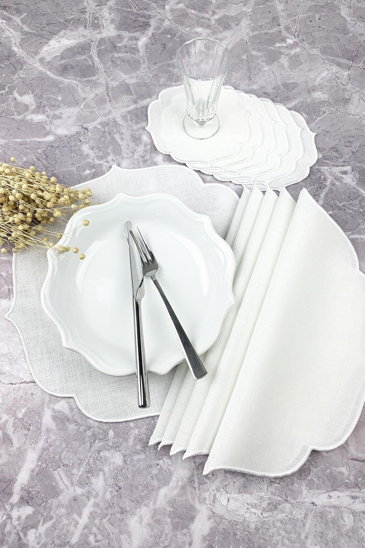 White Color Embroidered 12 Piece Set American