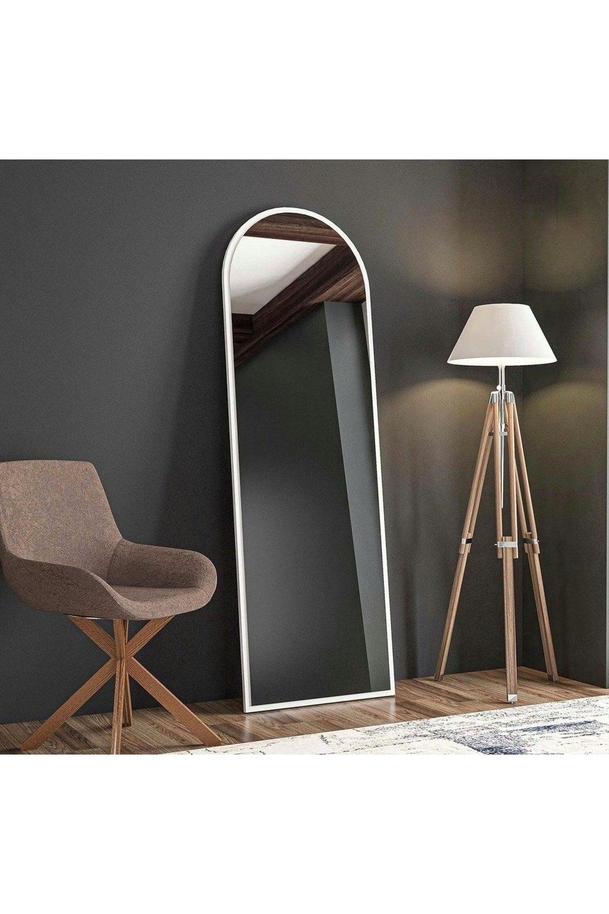 White Decorative Height And Wall Mirror 150x50 Cm - Swordslife