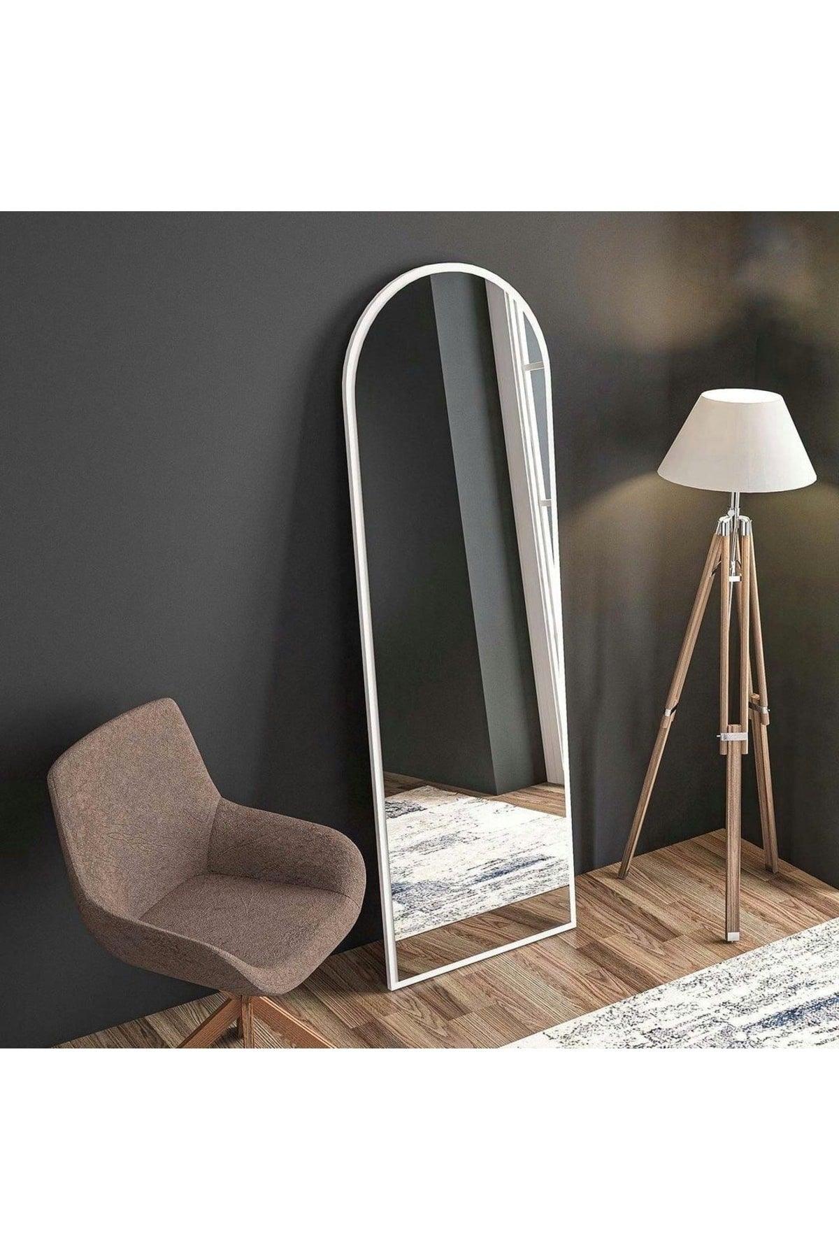White Decorative Height And Wall Mirror 150x50 Cm - Swordslife
