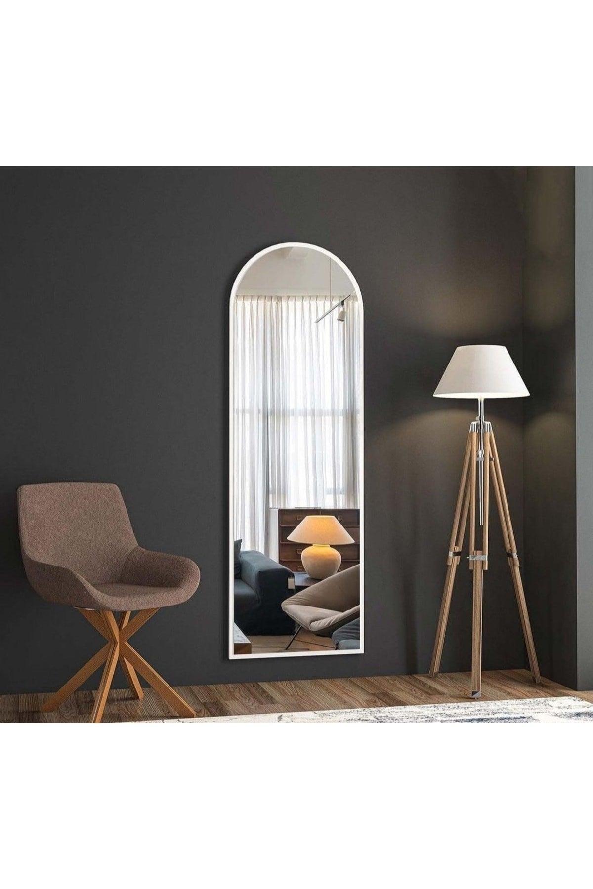 White Decorative Height And Wall Mirror 150x50 Cm - Swordslife