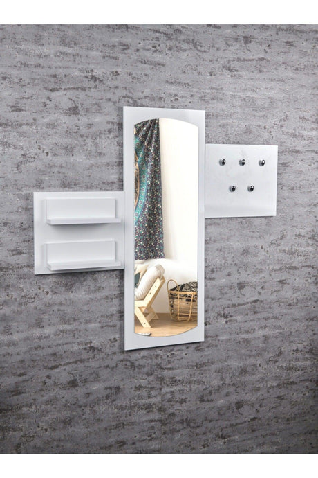 White Decorative Oval Rectangle Mirror