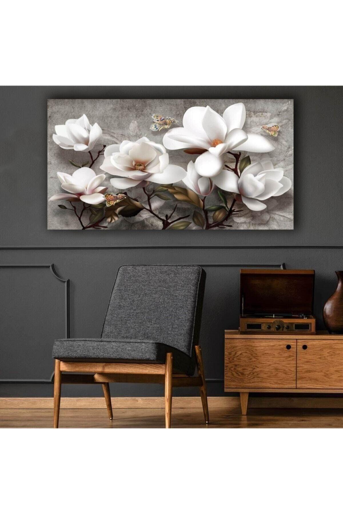 White Flowers Modern Decorative Canvas Painting