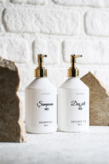 White Gold Lid Shampoo And Shower Gel Labeled Bottle 500 Ml Plastic - Swordslife