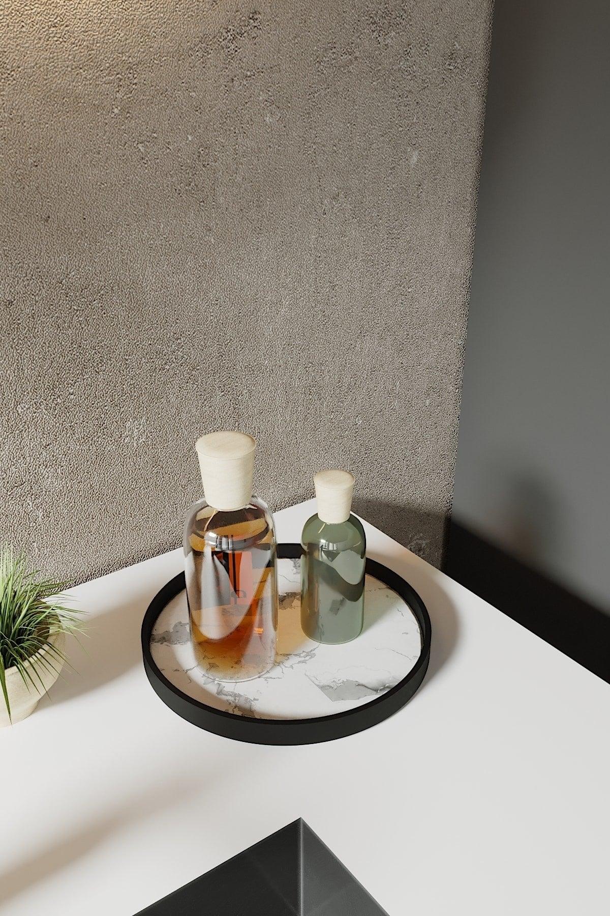 White Marble Pattern Kitchen Cosmetic Jewelry