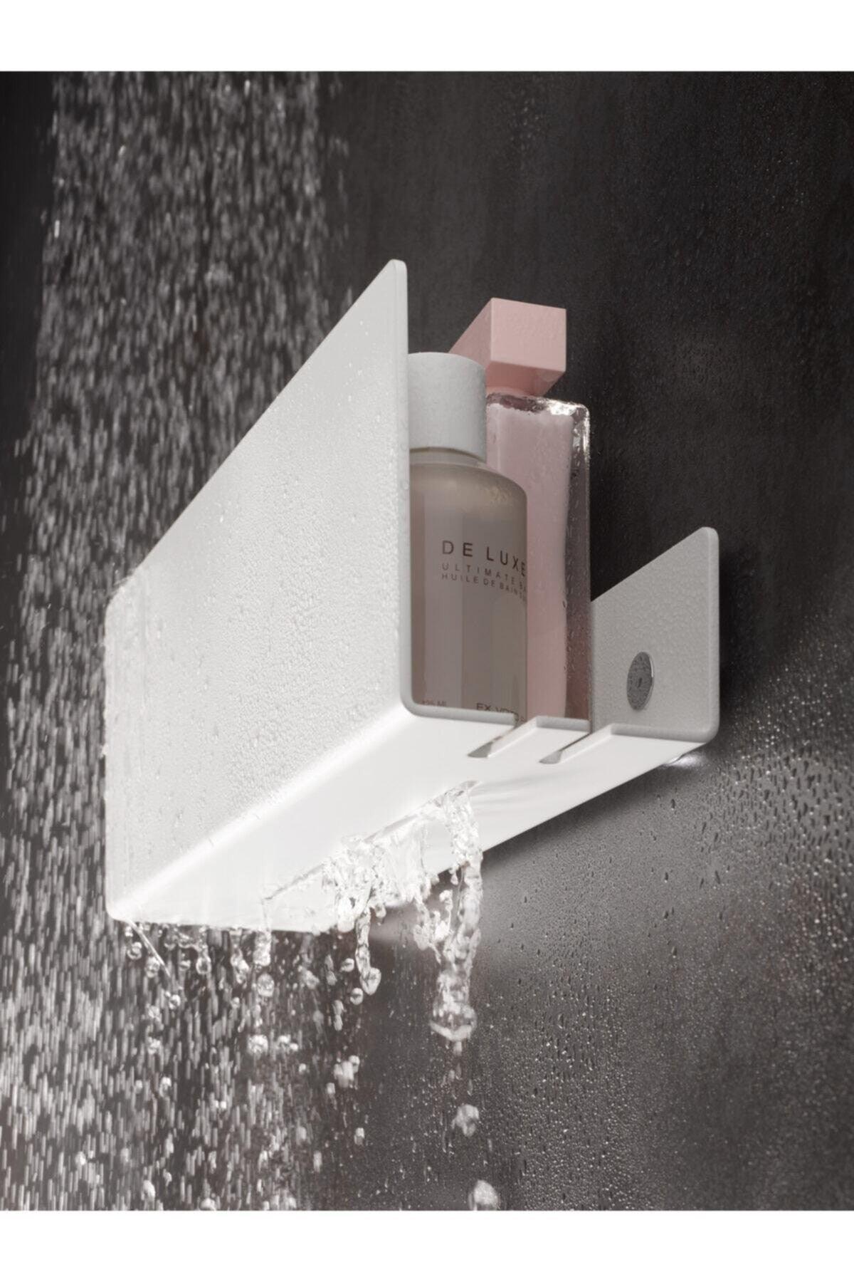 White Modern, Aesthetic And Minimalist Design Metal Shower Rack Stainl ...