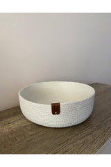 White Multi-Purpose Basket, Decorative Basket, Cotton Basket, Cord Basket, Wicker Basket, Rope Basket - Swordslife