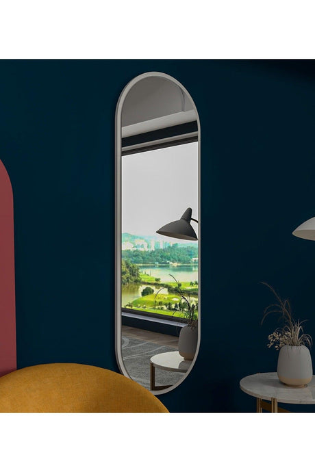 White Oval Decorative Full Length Mirror 150 X 50 Cm - Swordslife