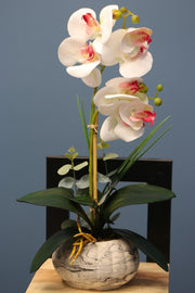 White-Pink Decorative Mini Artificial Wet Orchid Arrangement 45 Cm 2 Pcs - Swordslife