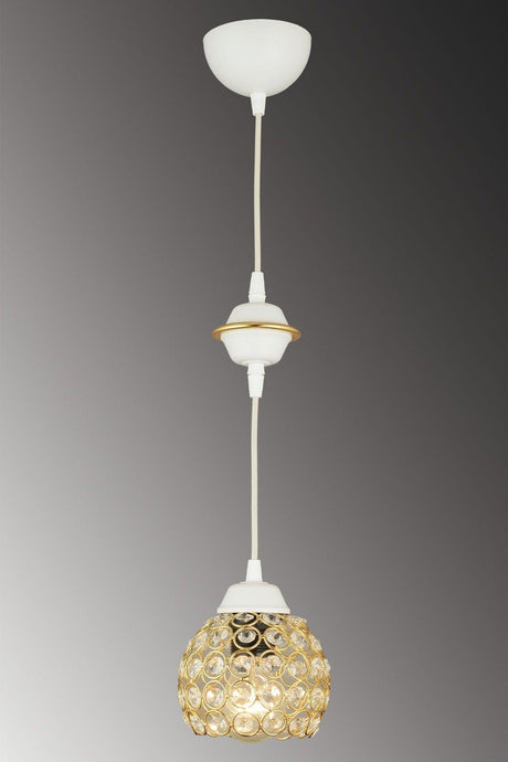 White Single Crystal Downward Facing Luxury Chandelier