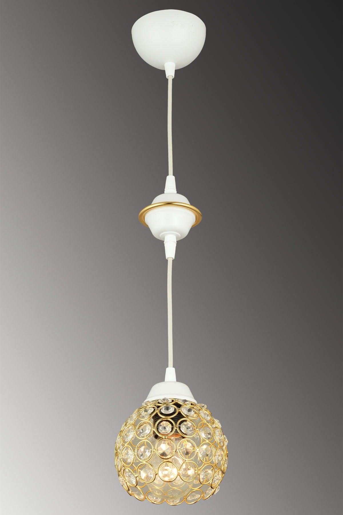 White Single Crystal Downward Facing Luxury Chandelier