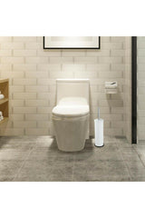 White Toilet Bathroom Toilet Bowl Wc Brush - Swordslife