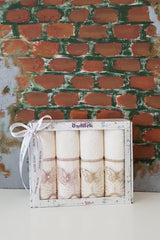 Beyza Towel Set of 4 - Boxed - Beige Powder - V5 - Swordslife