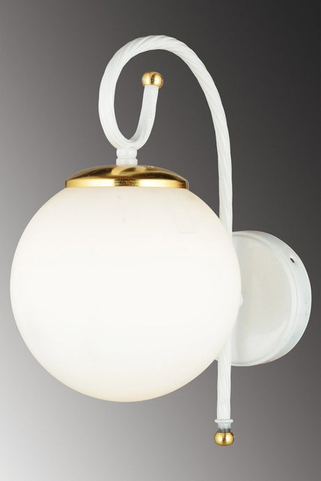 White Tower White Globe Glass Downward Facing Modern Wall Sconce - Swordslife