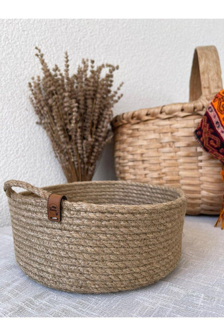 Straw Jute Thread, Handmade Basket, Multi-Purpose Organizer 20x8 Cm - Swordslife