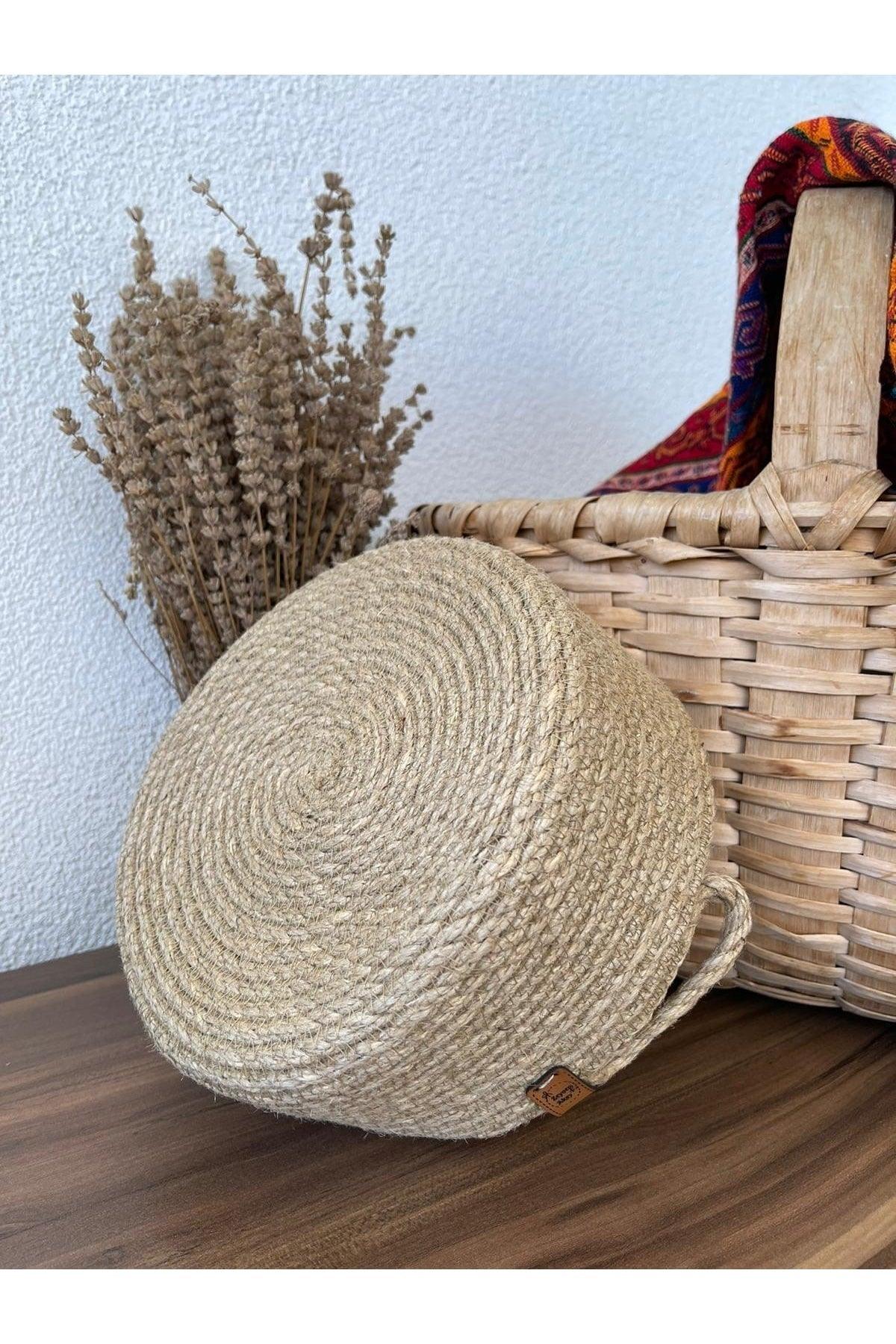 Straw Jute Thread, Handmade Basket, Multi-Purpose Organizer 20x8 Cm - Swordslife