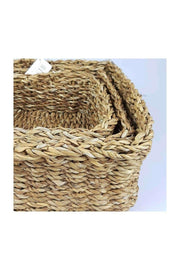Straw Organizer Wicker Basket Square Form Organizer Hn9001 Home Natural - Swordslife