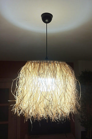 Straw Tasseled Chandelier Raffia Bohemian Chandelier - Swordslife