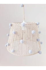 Straw Rope Wrapped Gray Pompom Baby And Kids Room Pendant Chandelier - Swordslife