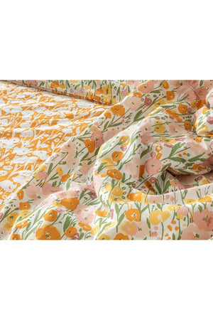 Wild Flowers Cotton Double Duvet Cover Set 200x220 Cm Pink - Swordslife