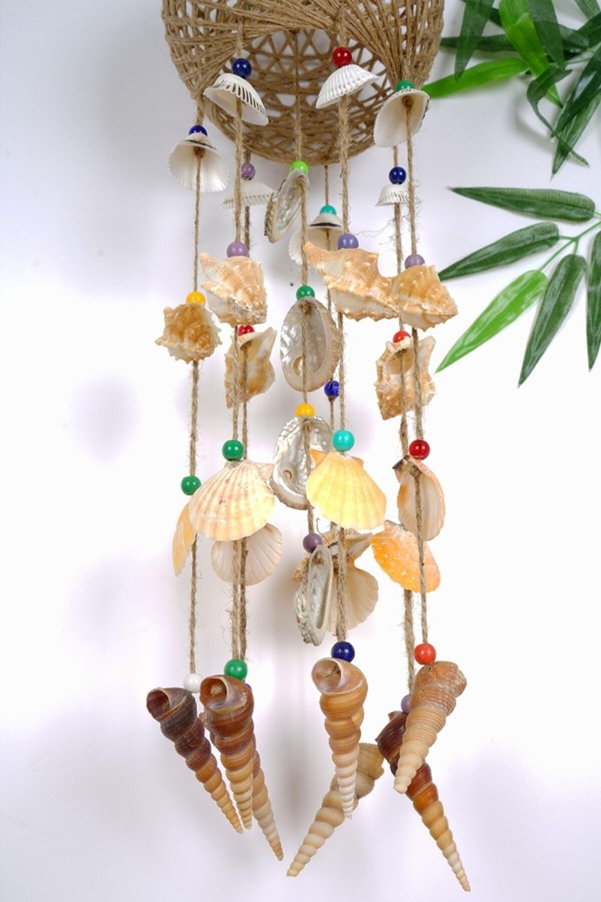 Wind Chime Straw Cage Large Size Shell Tree Ornament - Swordslife