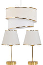 Wind Pasta Single Pendant Lamp Chandelier And Gold Lampshade Set Cream - Swordslife