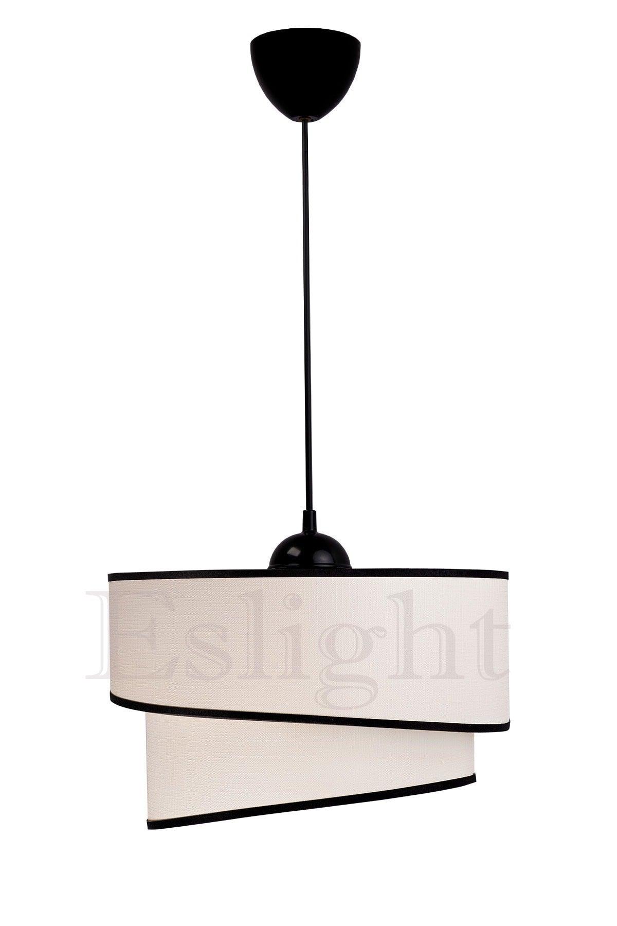 Ruzgar Modern Single Pendant Lamp Chandelier Cream-black E101 - Swordslife