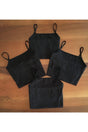 Women's Black Color 4-Pack Cotton Rope Suspended Singlet - Swordslife