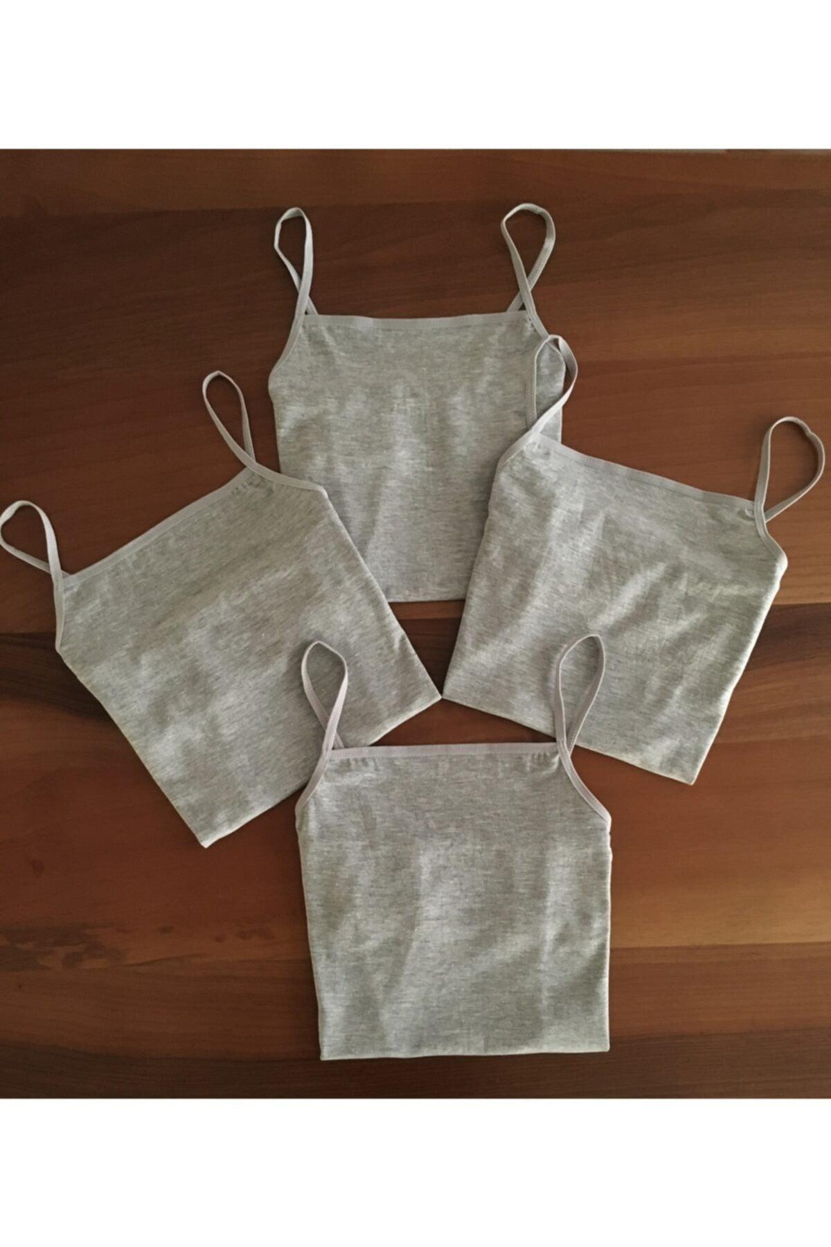 Women's Gray Color 4-Pack Cotton Rope Suspended Singlet - Swordslife