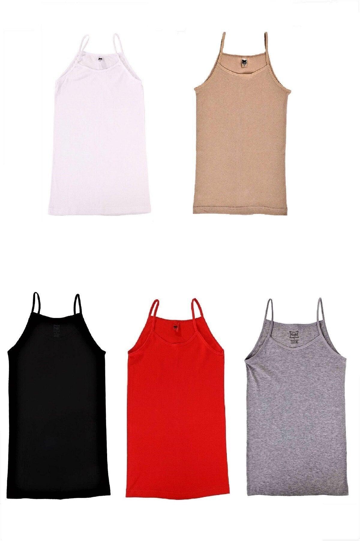 Women's Mixed Color Rope Suspended Cotton Singlet 5 Pieces - Swordslife