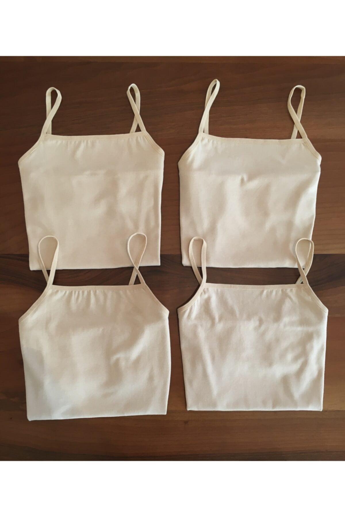Women's Nude 4-Pack Cotton Rope Strap Undershirt - Swordslife