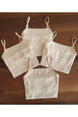 Women's Nude 4-Pack Cotton Rope Strap Undershirt - Swordslife
