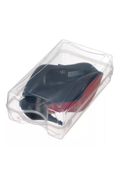 Clear plastic shoe storage box with handle, stackable set of 24