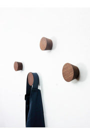 Wooden 4 Pcs Cone Wall Hanger Modern Scandinavian Style Coat Rack Hanger Light Walnut Color - Swordslife