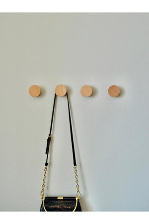 Wooden 4 Pcs Cone Wall Hanger Modern Scandinavian Style Coat Rack Hanger Natural - Swordslife