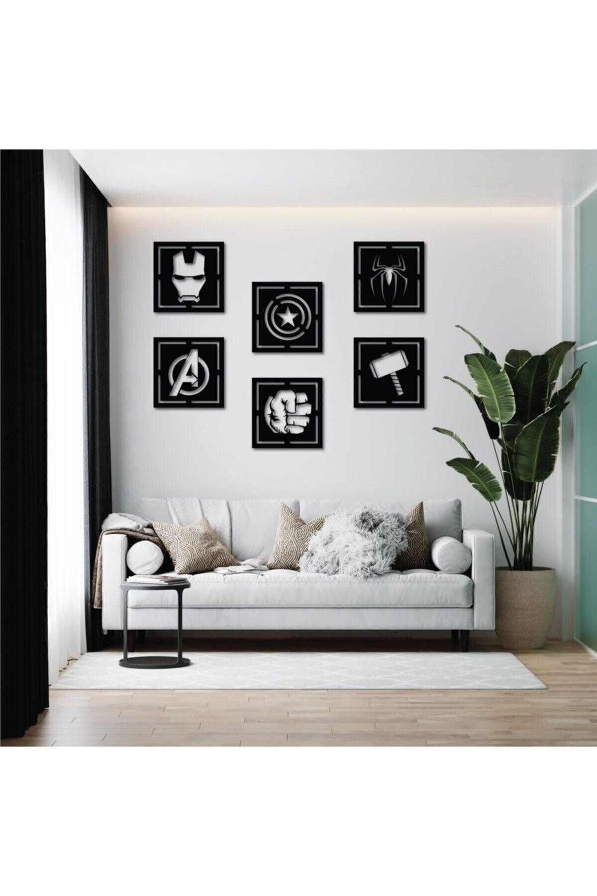 Wooden Avengers Heroes Series Set of 6 Decorative Paintings - Swordslife