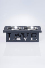 Wooden Cat-dog (small Breed) Steel Bowl