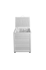 Wooden Laundry Basket White