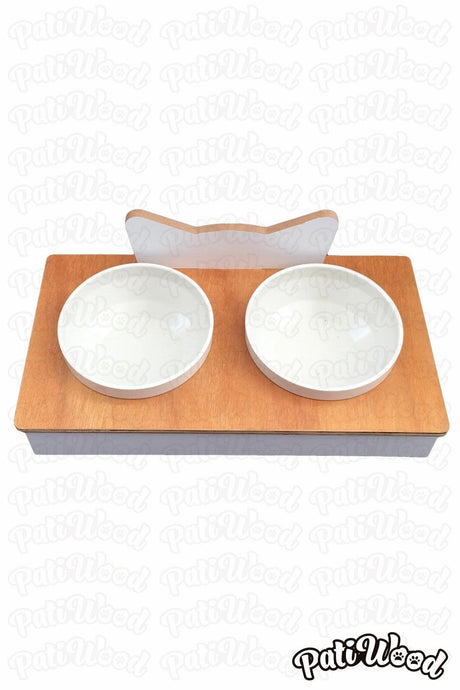 Wooden Double Cat Ear Food Container - Isime